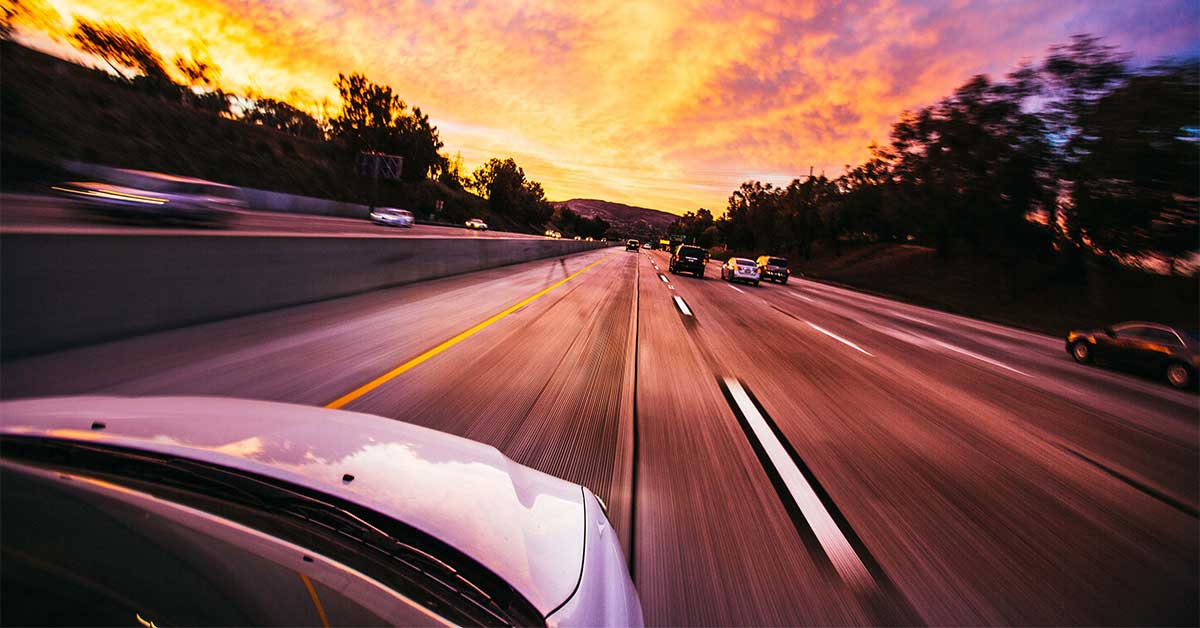 car sunset