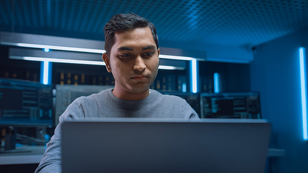 man with laptop