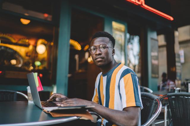 Young male with laptop