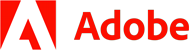 The adobe company logo providing complete set of marketing solutions.