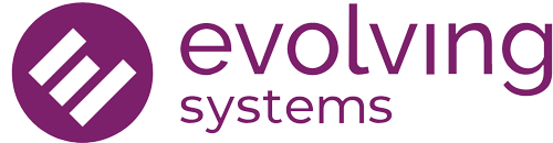 The evolving systems company logo, the customer engagement platform.