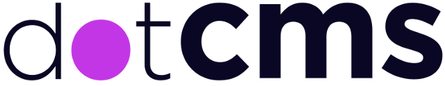 The dotCMS company logo which is an open source content management system.