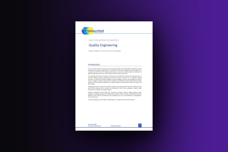 NelsonHall Evaluation: Amdocs Quality Engineering Services