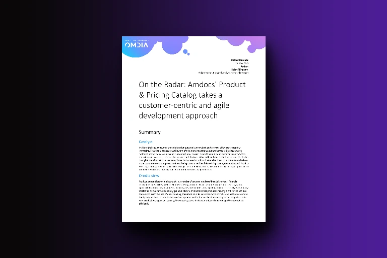 On the Radar by Omdia: Amdocs Product & Pricing Catalog brings dynamic product management to banks