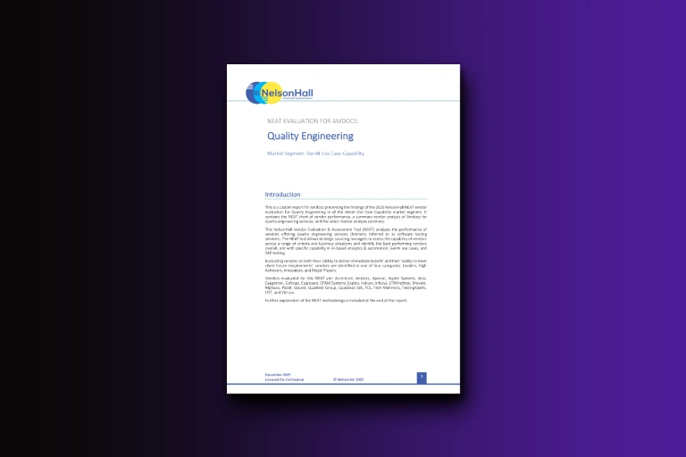 NelsonHall Evaluation: Amdocs Quality Engineering Services