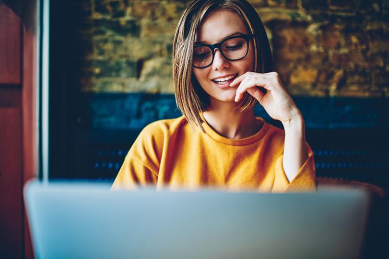 woman with laptop