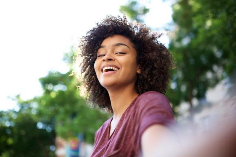 woman smiling