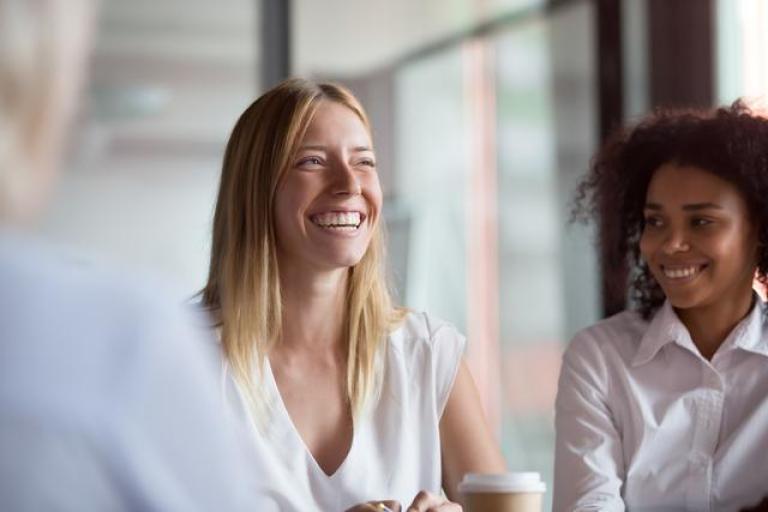 women smiling