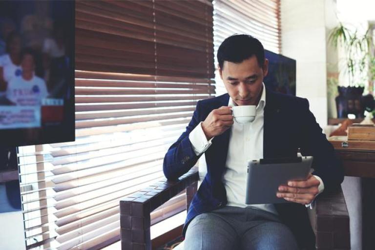man with coffee
