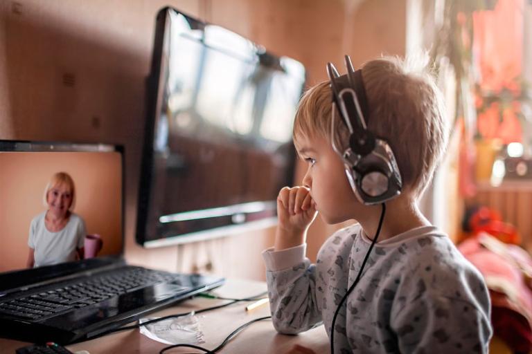 boy watching screen