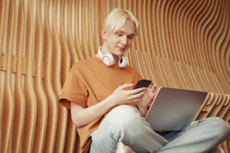 man using phone