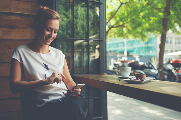 woman with mobile