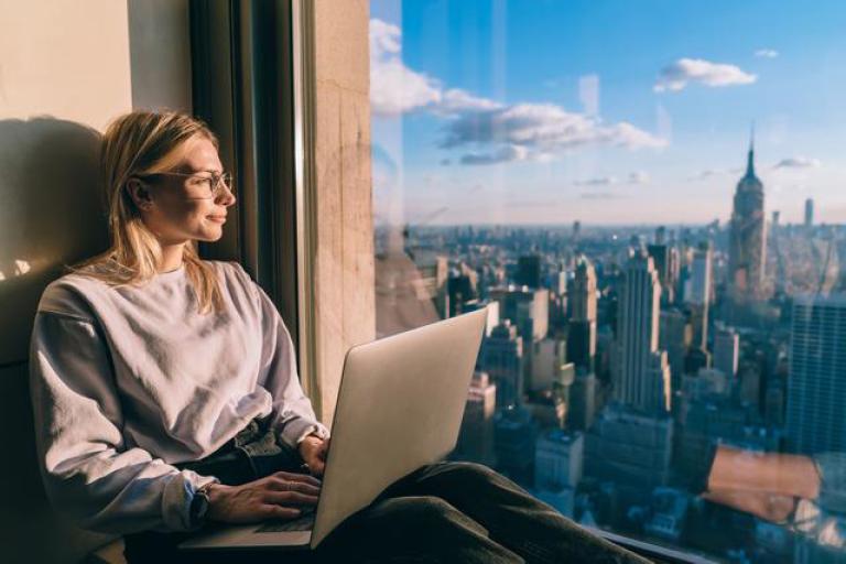 woman with laptop