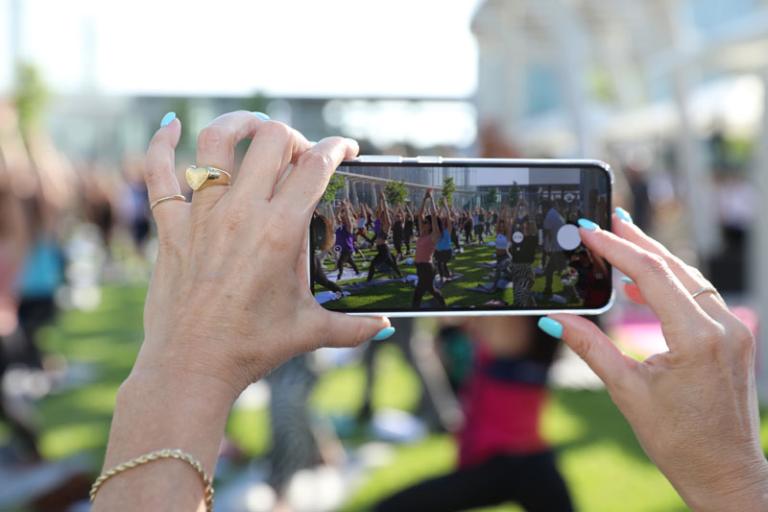 phone pic of yoga class