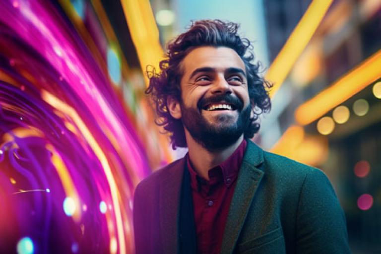 ai illus man smiling