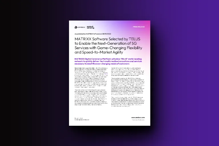 matrixx-software-selected-by-telus-to-enable-the-next-generation-of-5g-services-with-game-changing-flexibility-and-speed-to-market-agility-2026